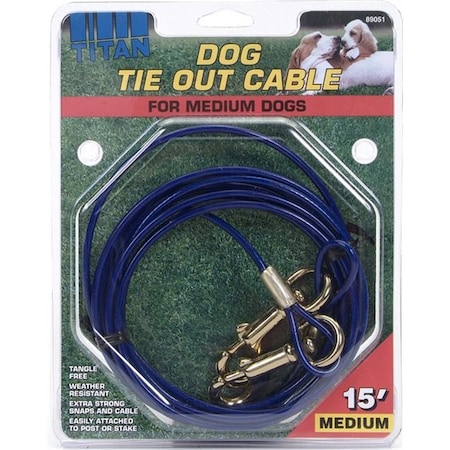 Titan Tie Out Cable For Medium Dogs 15 FT